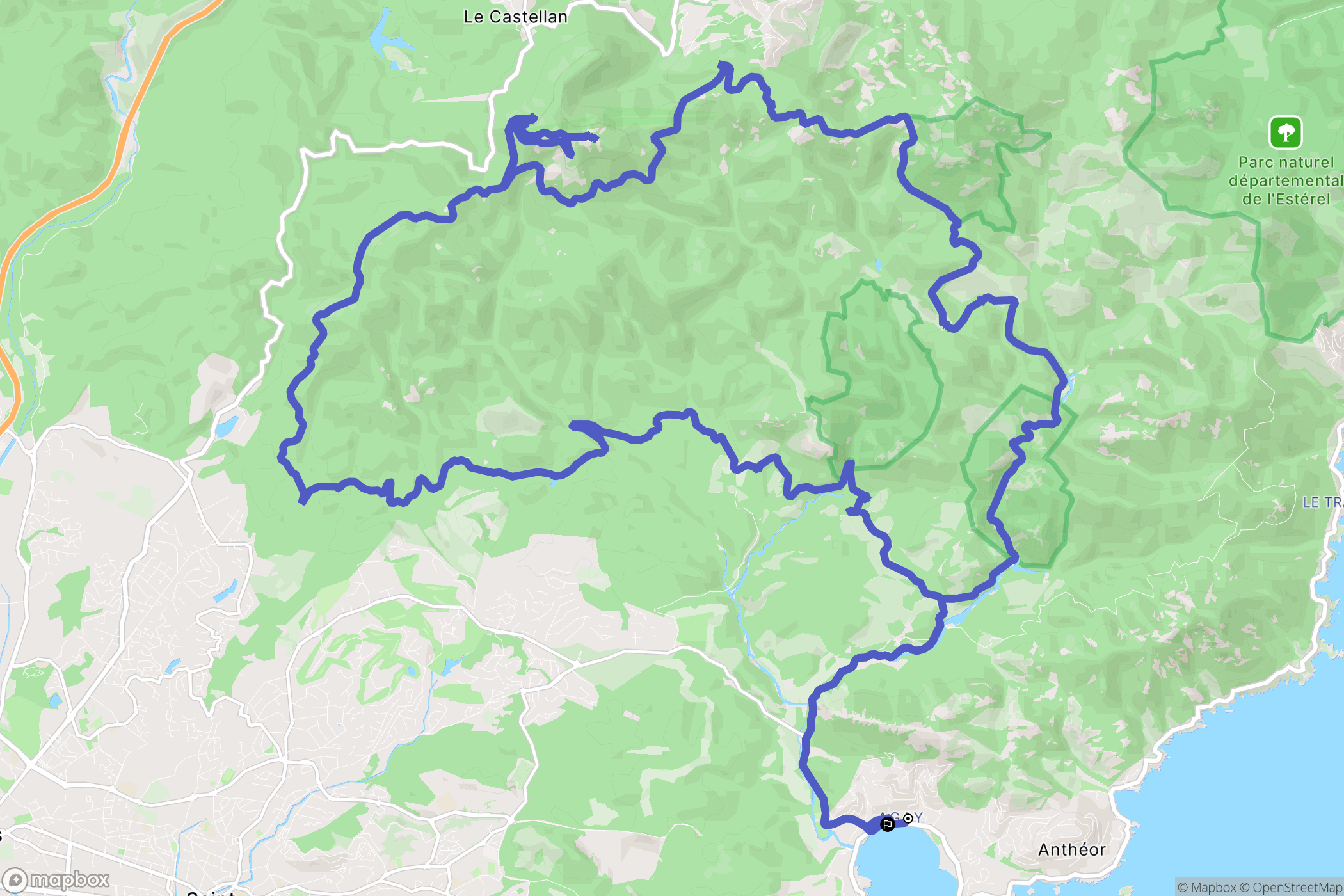Saint-Raphaël : carte du parcours de randonnée - France