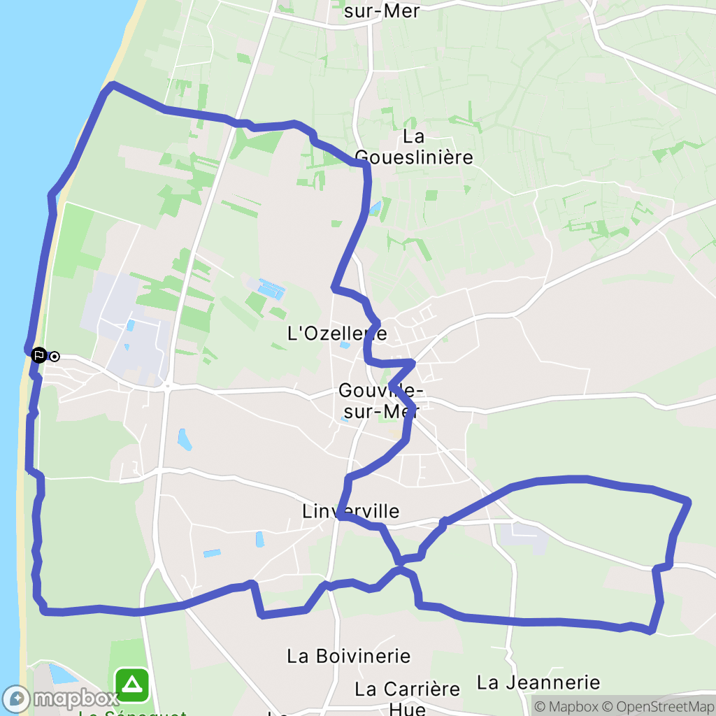 Gouville-sur-Mer : carte du parcours de randonnée - France