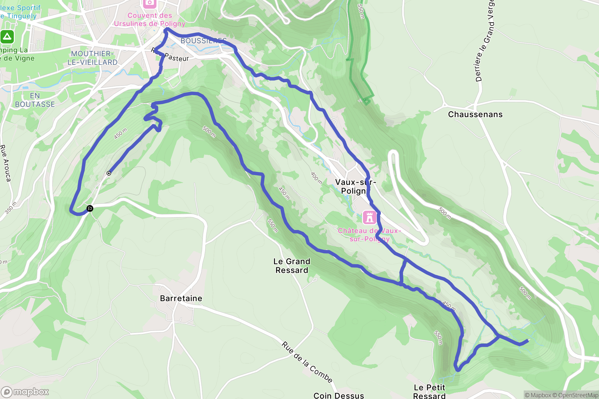 Barretaine : carte du parcours de randonnée - France