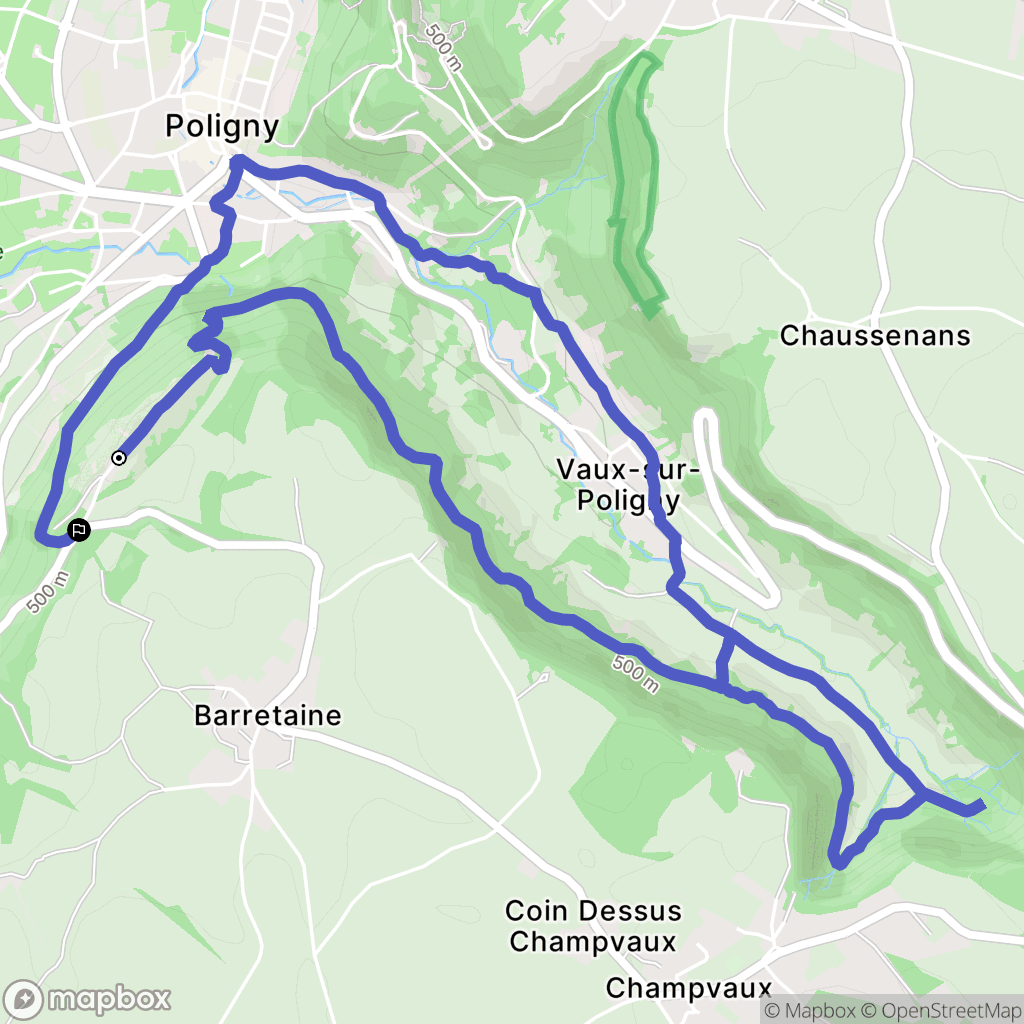 Barretaine : carte du parcours de randonnée - France