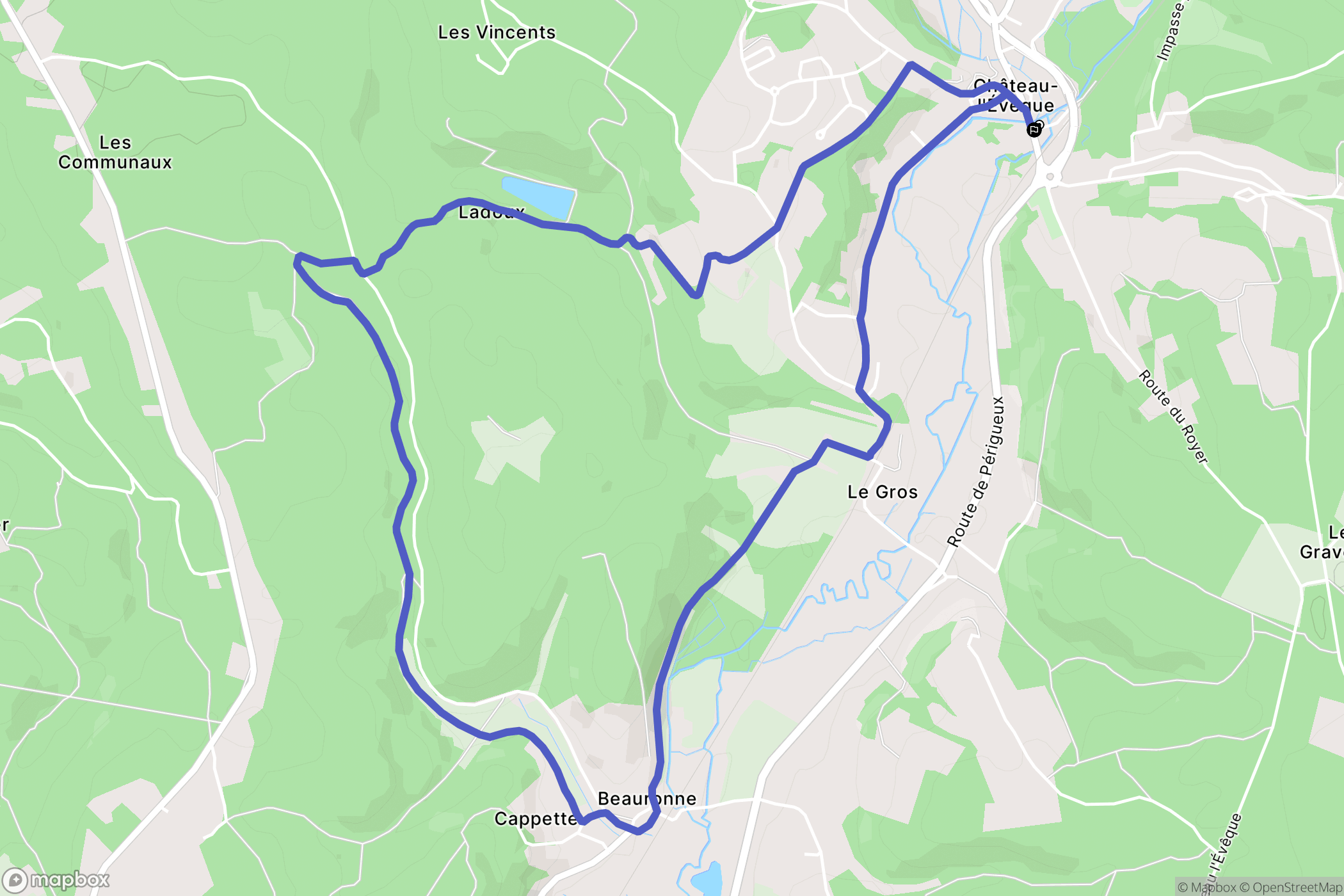 Château-l'Évêque : carte du parcours de randonnée - France
