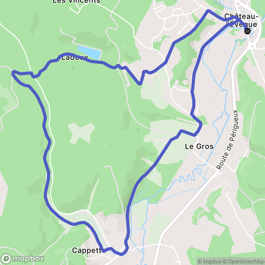 Château-l'Évêque : carte du parcours de randonnée - France