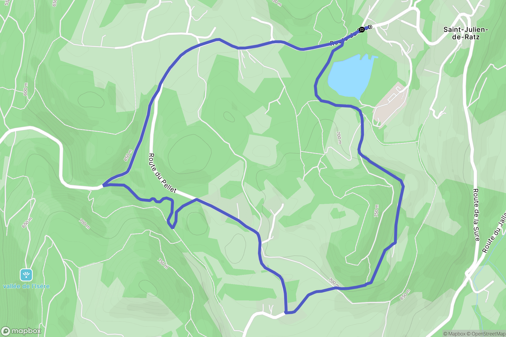 La Sure en Chartreuse : carte du parcours de randonnée - France