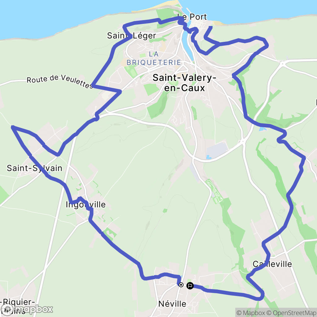 Néville : carte du parcours de randonnée - France