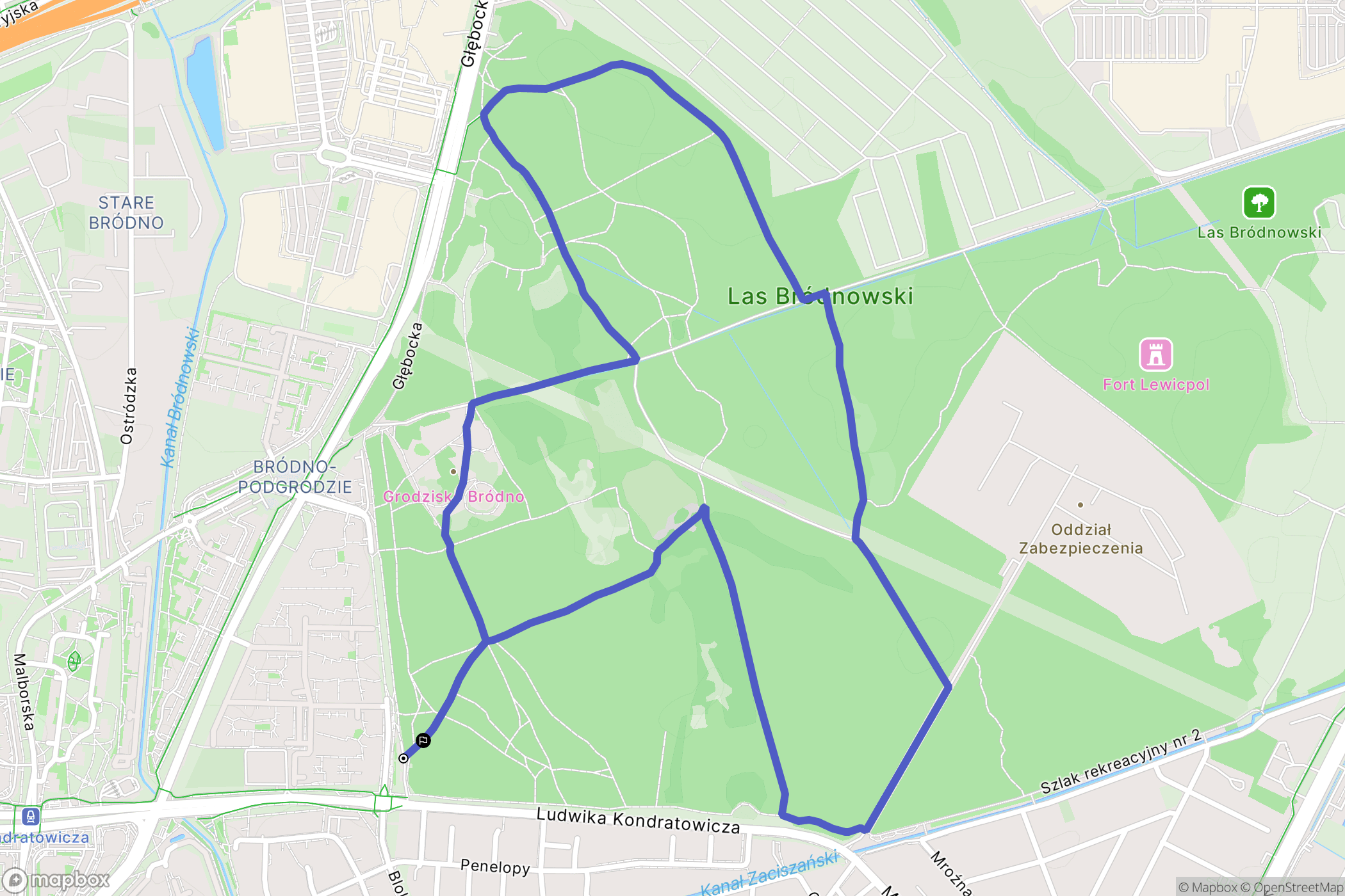 Warszawa: mapa trasy - Poland