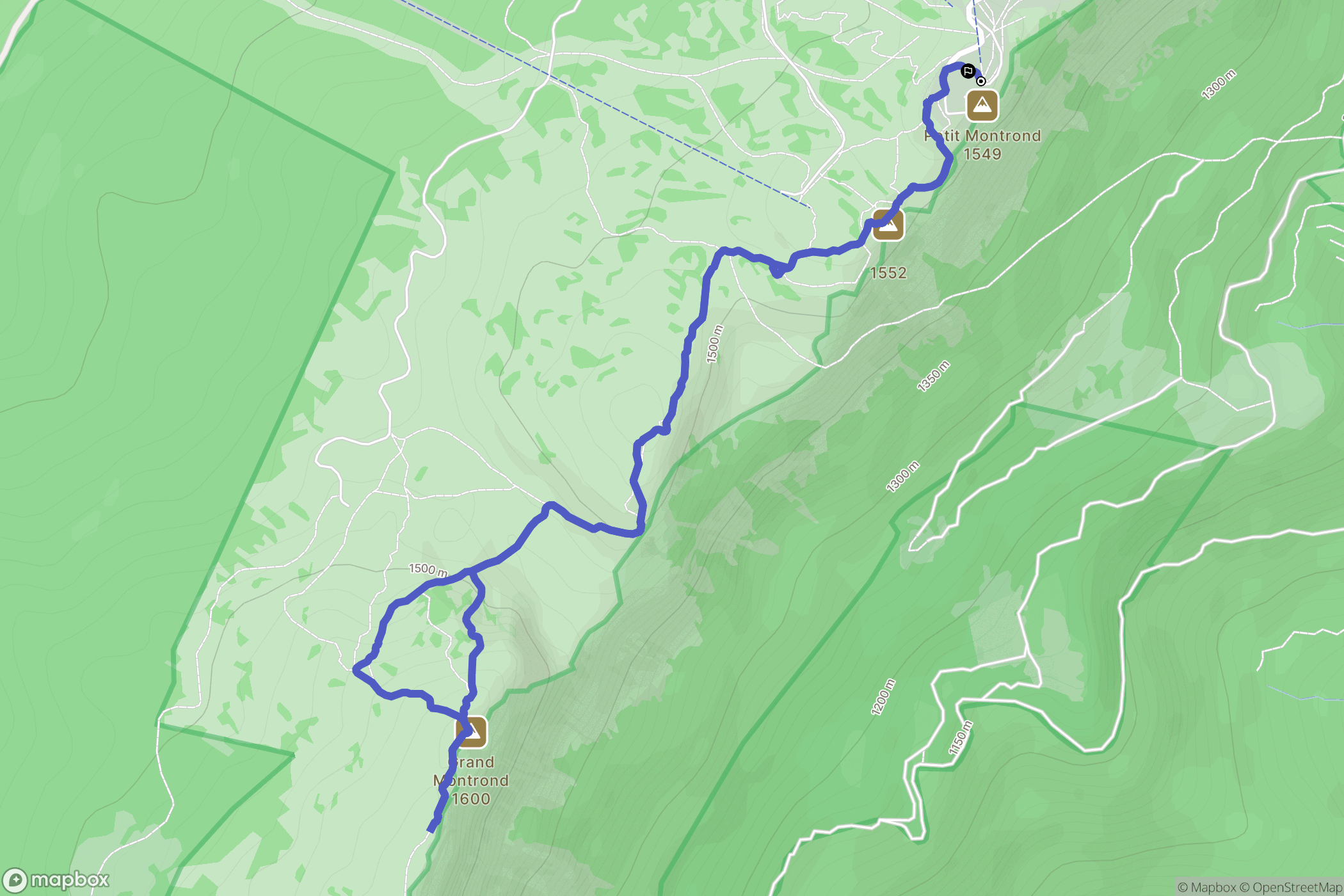 Mijoux : carte du parcours de randonnée - France