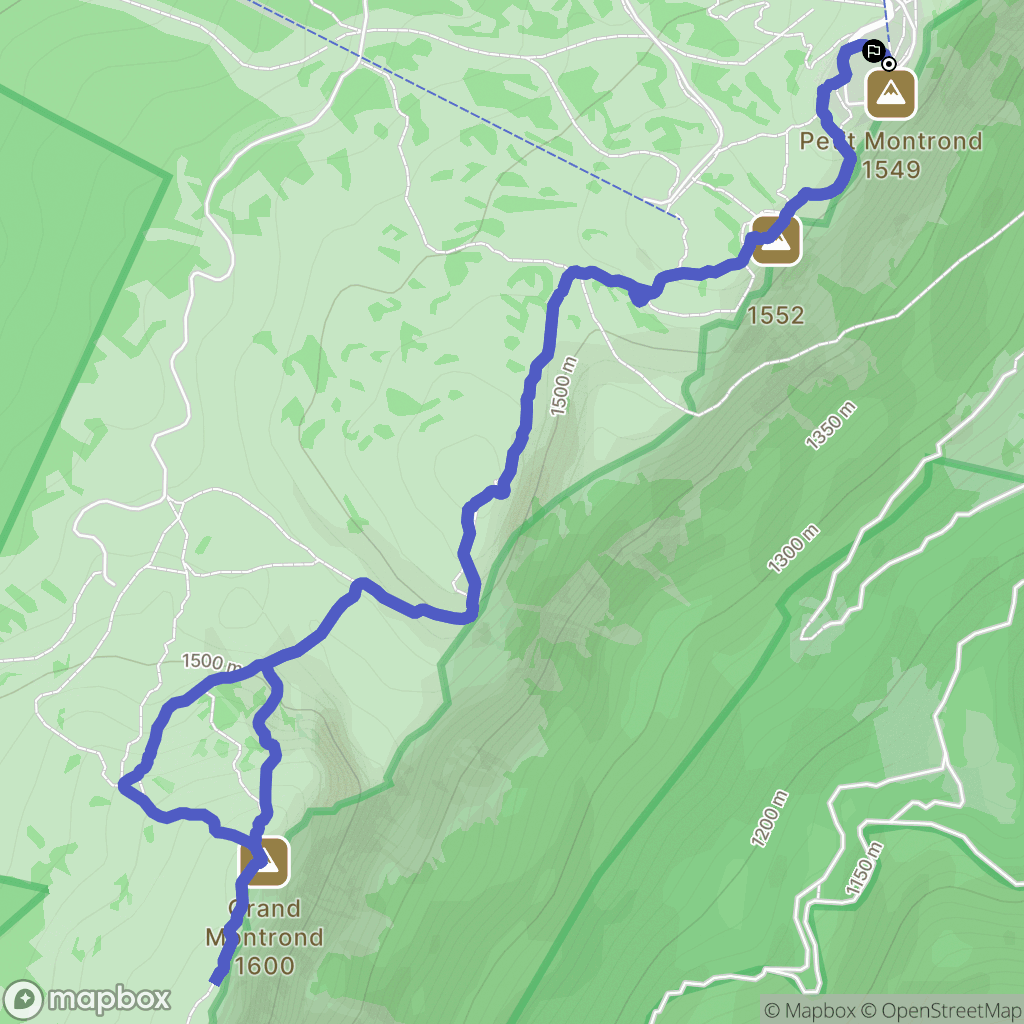 Mijoux : carte du parcours de randonnée - France