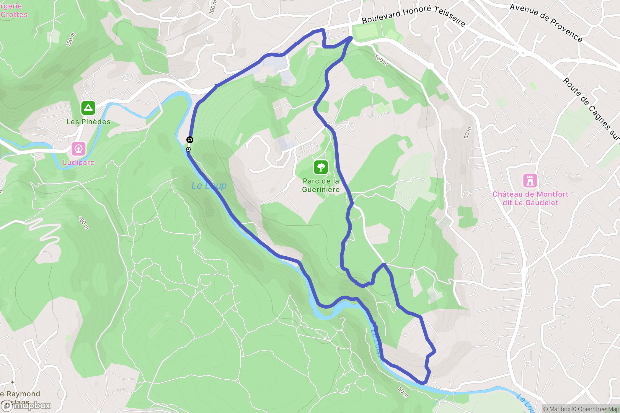 La Colle-sur-Loup : carte du parcours de randonnée - France