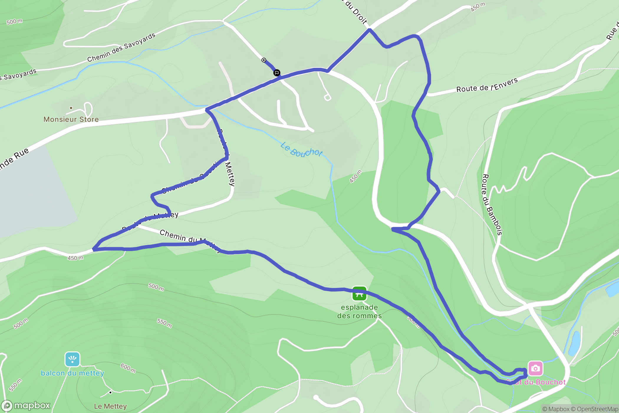 Sapois : carte du parcours de randonnée - France