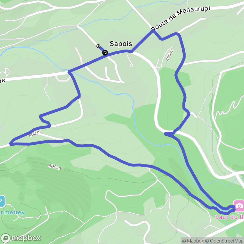 Sapois : carte du parcours de randonnée - France