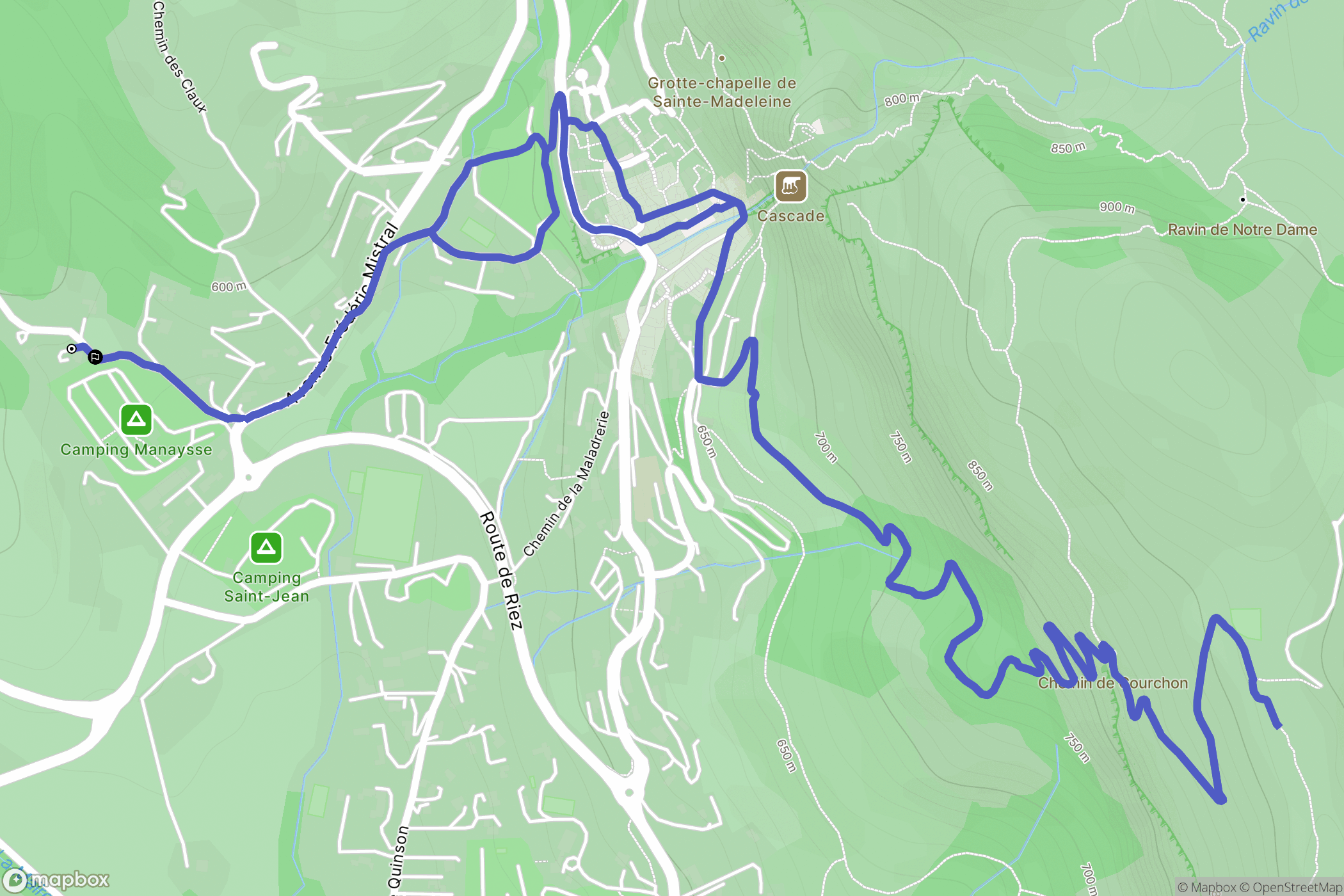 Moustiers-Sainte-Marie : carte du parcours de randonnée - France