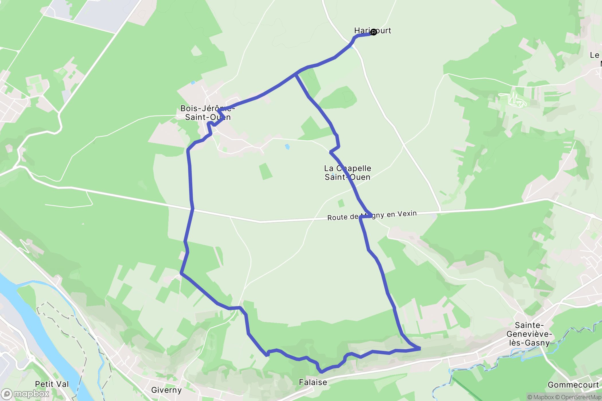 Heubécourt-Haricourt : carte du parcours de randonnée - France