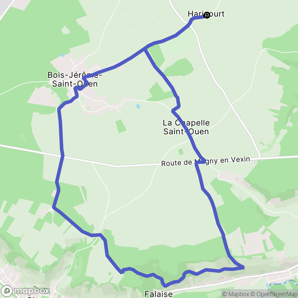 Heubécourt-Haricourt : carte du parcours de randonnée - France
