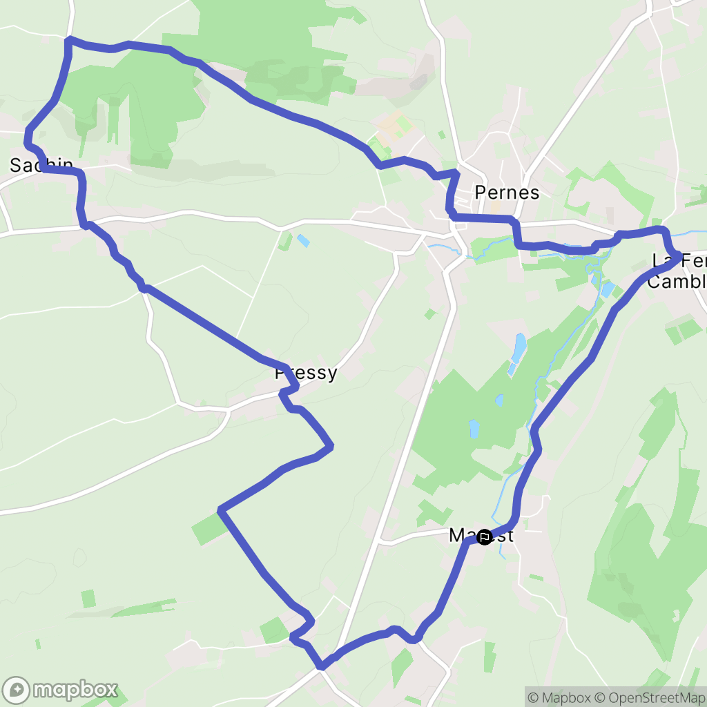 Marest : carte du parcours de randonnée - France