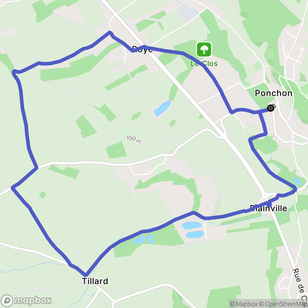 Ponchon : carte du parcours de randonnée - France