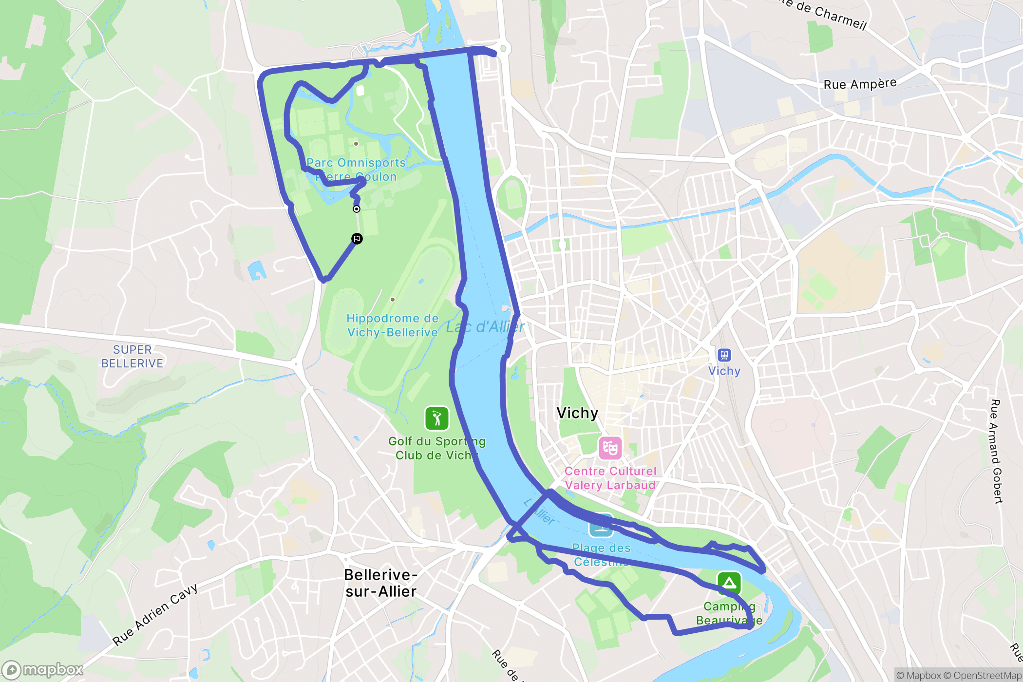 Bellerive-sur-Allier : carte du parcours de randonnée - France