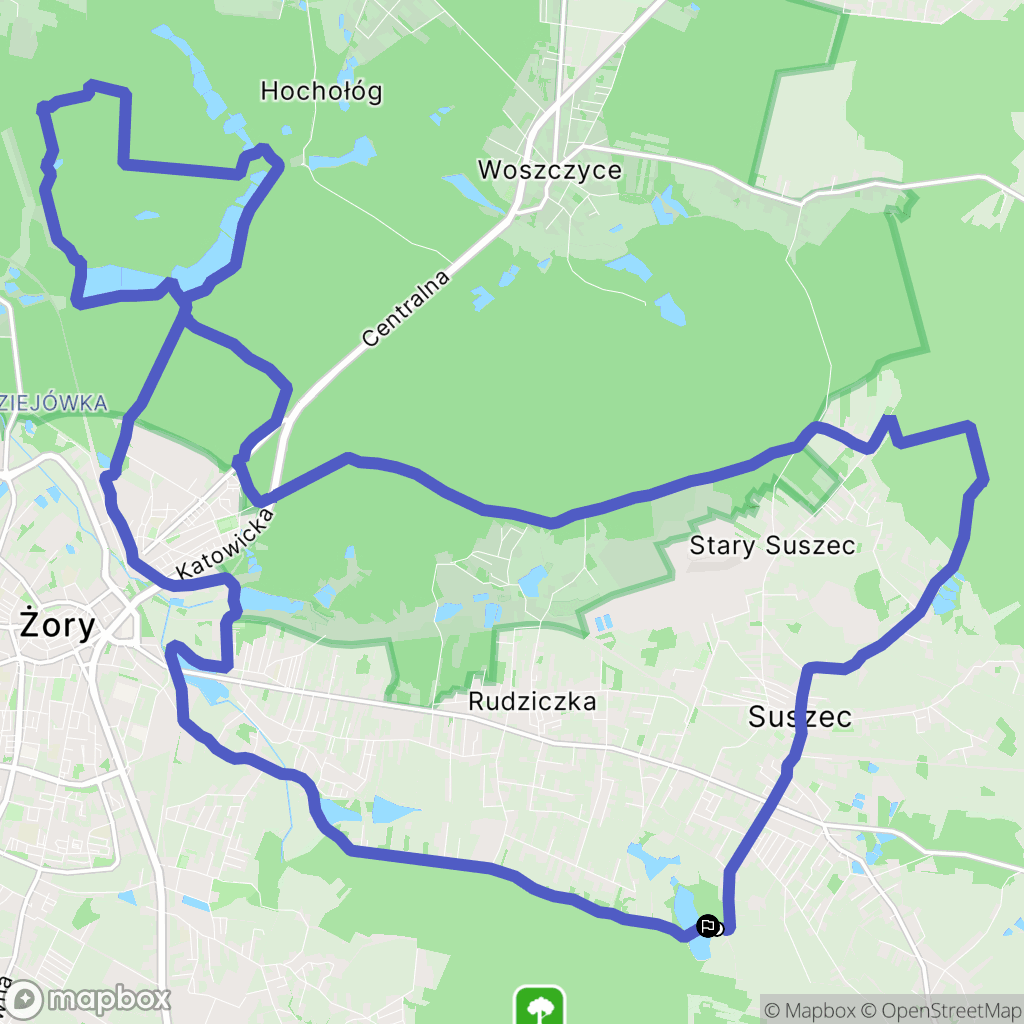 Suszec: mapa trasy - Poland
