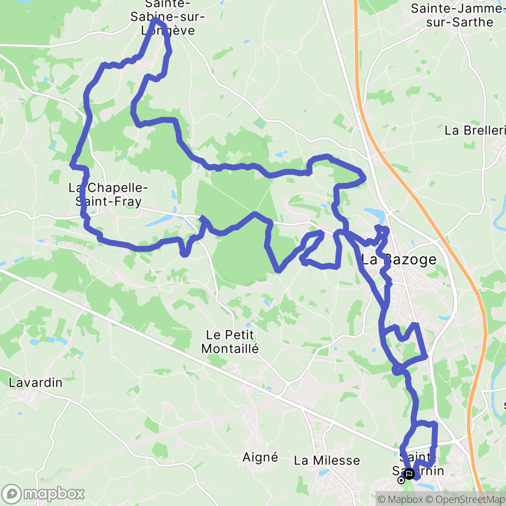 Saint-Saturnin : carte du parcours de randonnée - France