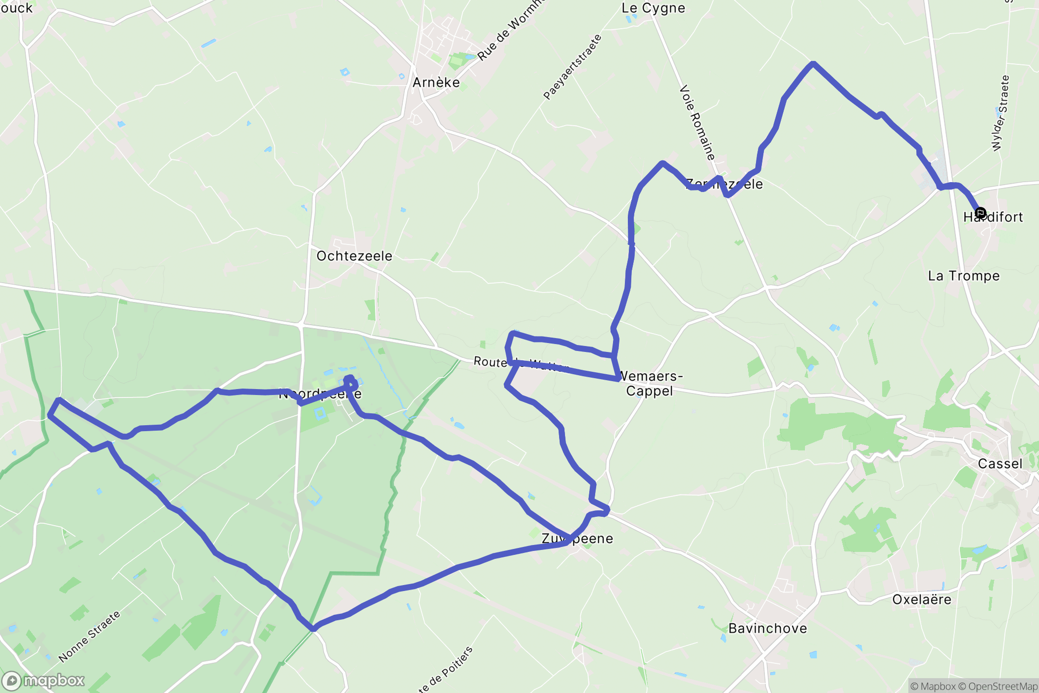 Hardifort : carte du parcours de randonnée - France