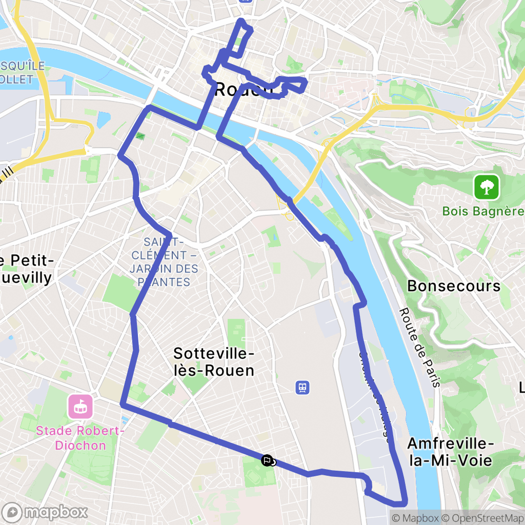 Sotteville-lès-Rouen : carte du parcours de randonnée - France