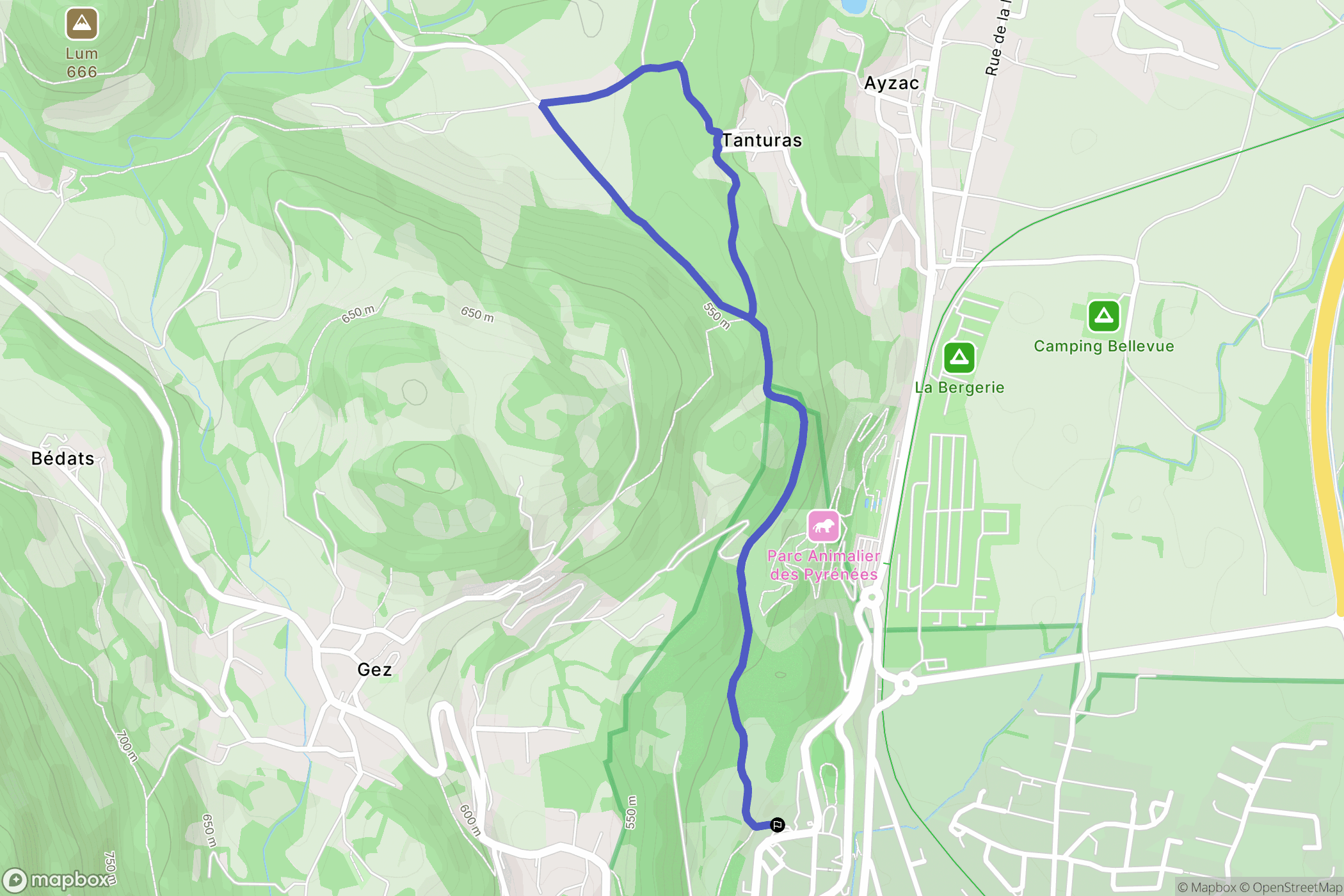Argelès-Gazost : carte du parcours de randonnée - France