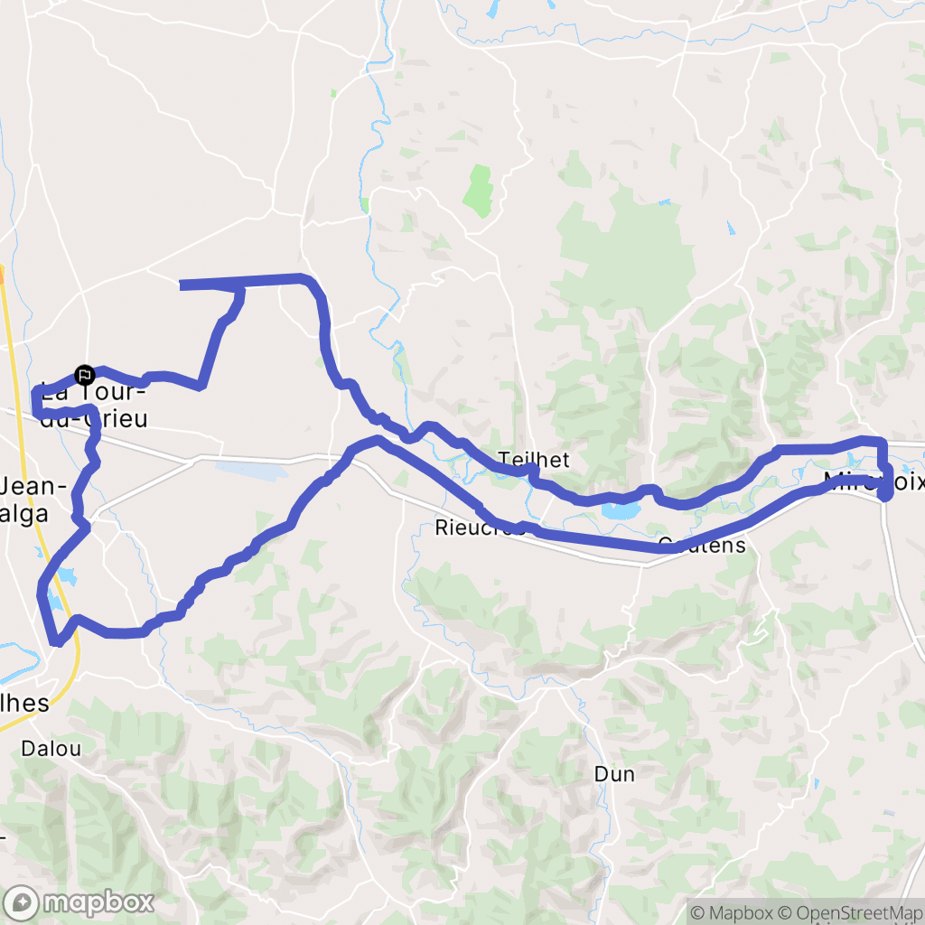 La Tour-du-Crieu : carte du parcours de randonnée - France