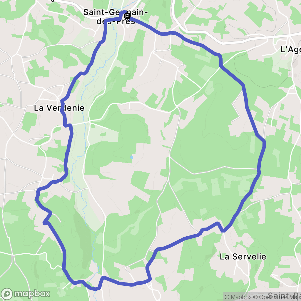 Saint-Germain-des-Prés : carte du parcours de randonnée - France
