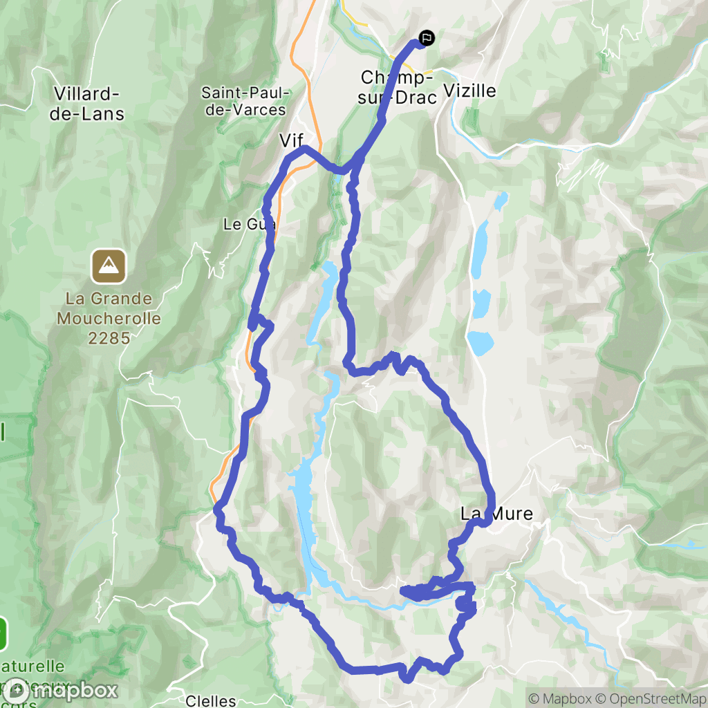 Jarrie : carte du parcours de randonnée - France