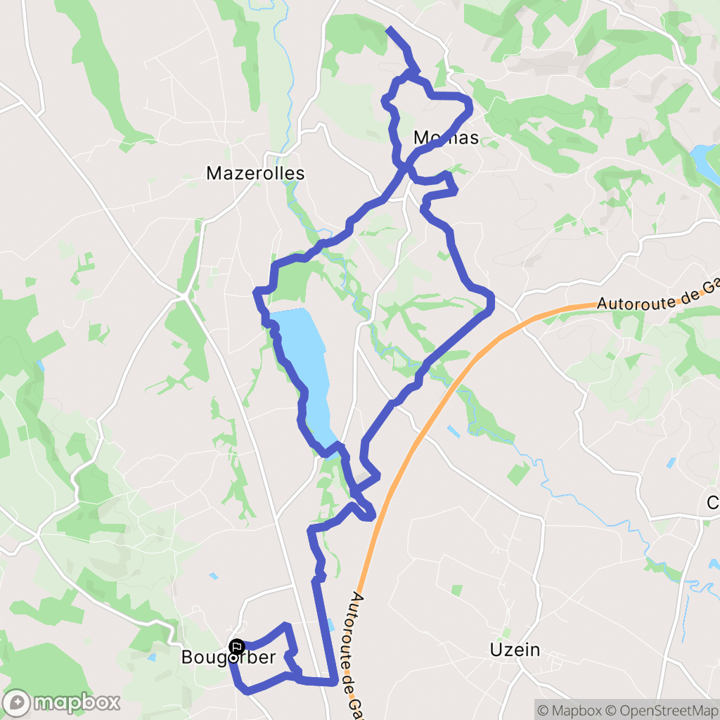 Bougarber : carte du parcours de randonnée - France