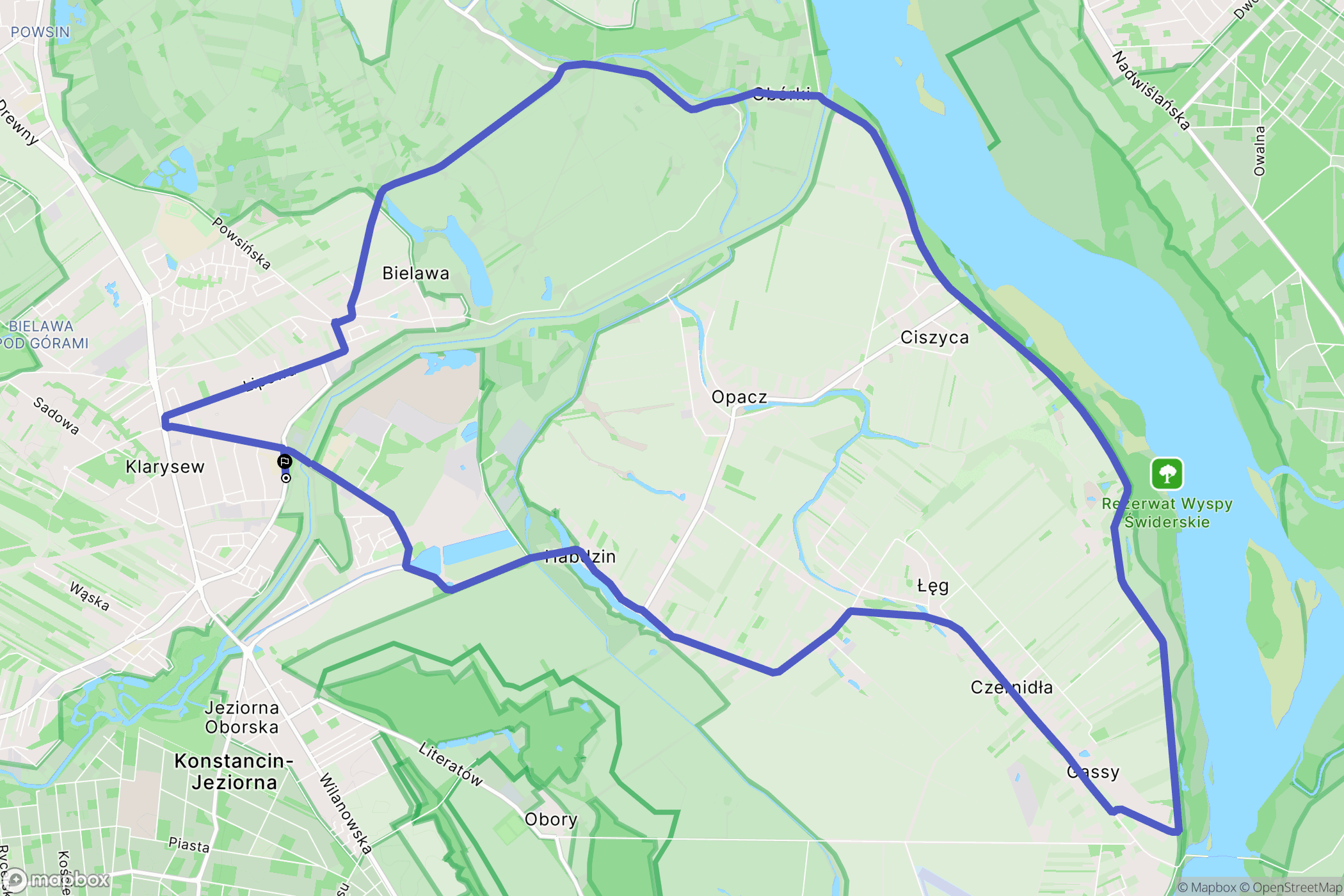 Konstancin-Jeziorna: mapa trasy - Poland