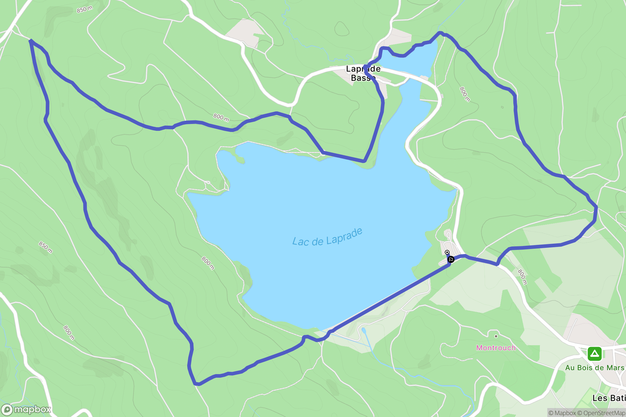 Cuxac-Cabardès : carte du parcours de randonnée - France