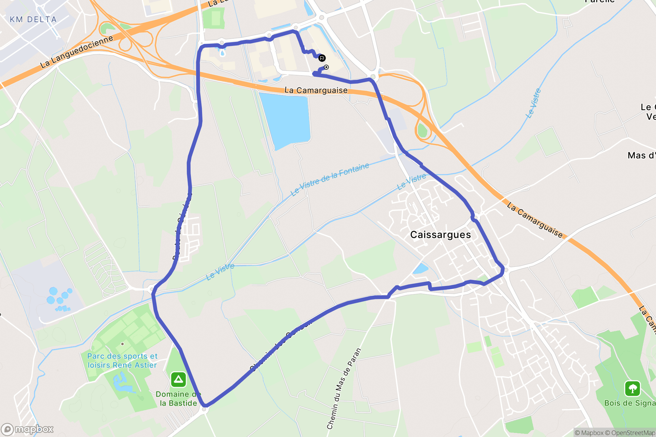 Nîmes : carte du parcours de randonnée - France