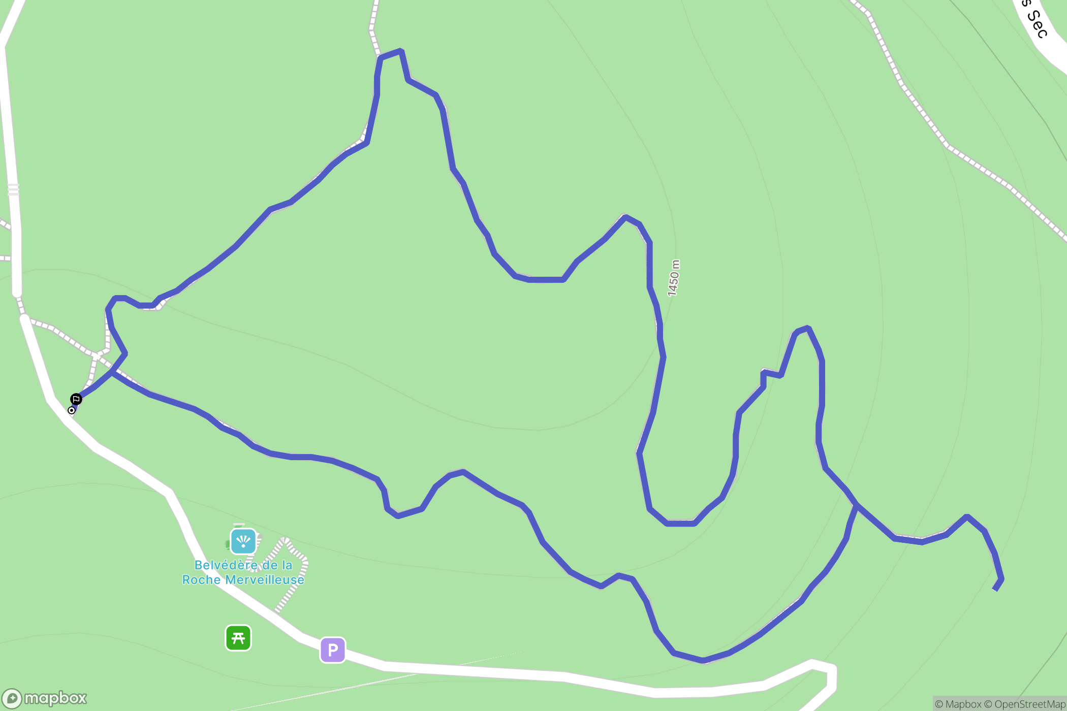 Cilaos : carte du parcours de randonnée - France