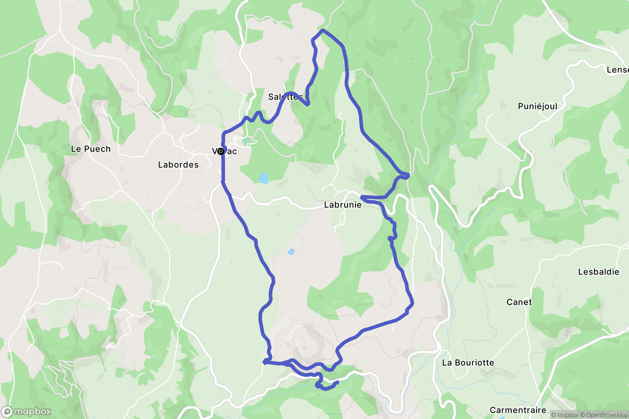 Vitrac : carte du parcours de randonnée - France