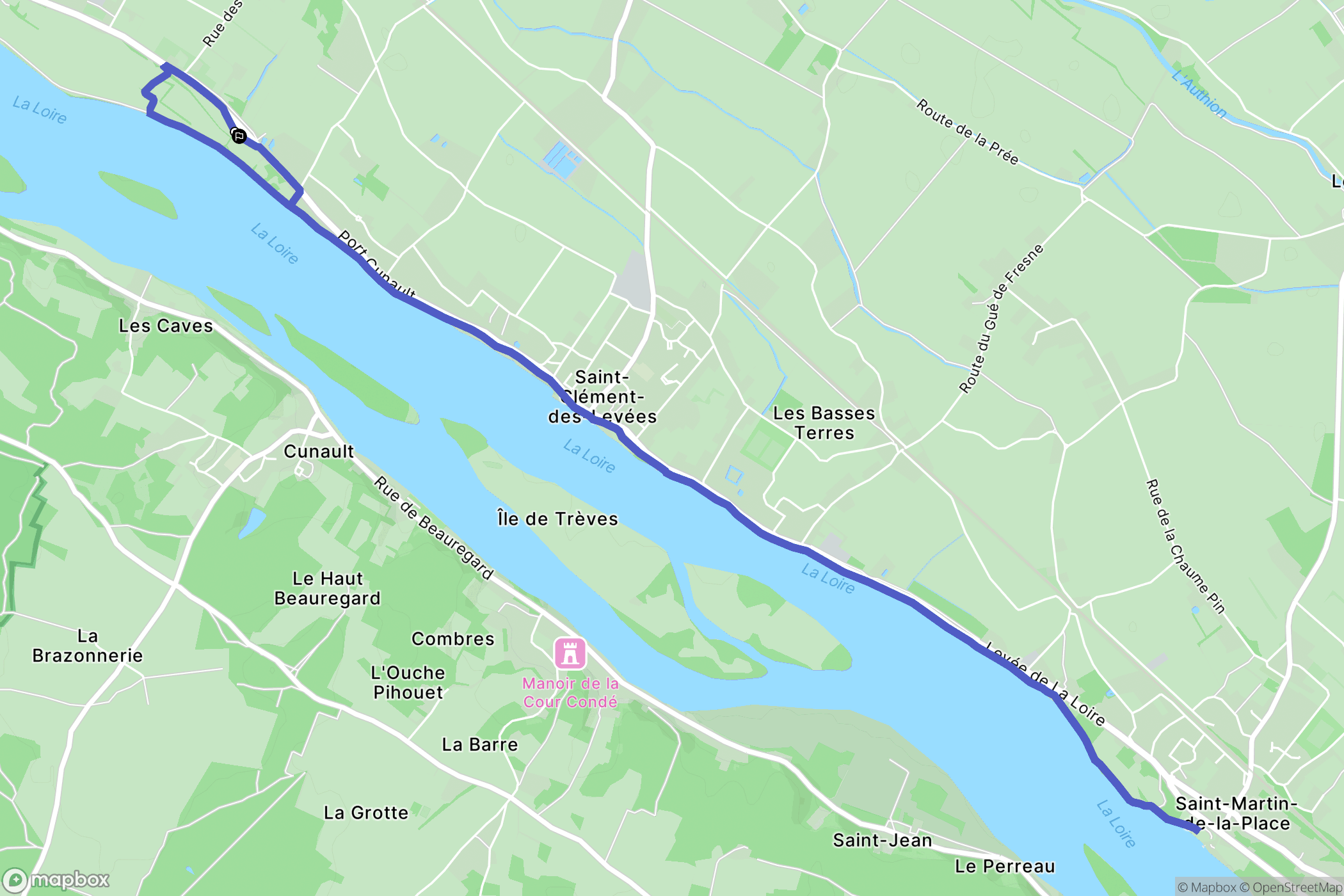 Gennes-Val-de-Loire : carte du parcours de randonnée - France