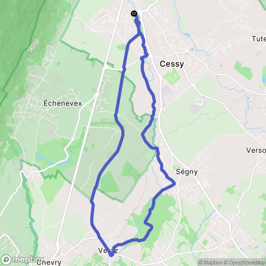 Gex : carte du parcours de randonnée - France