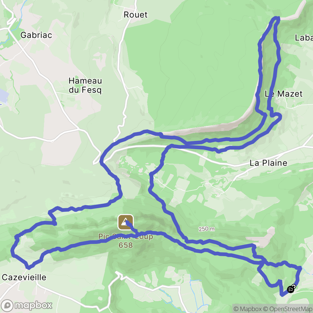 Saint-Mathieu-de-Tréviers : carte du parcours de randonnée - France