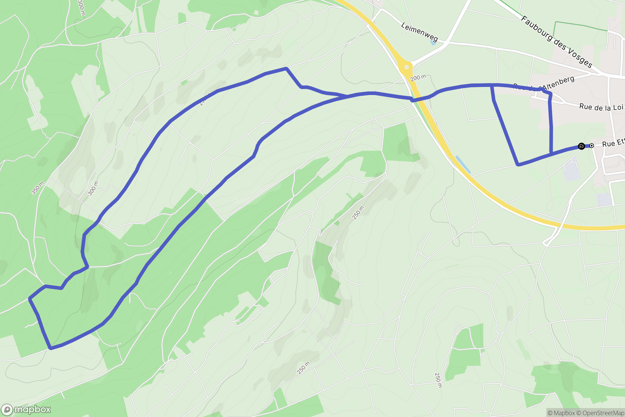 Dorlisheim : carte du parcours de randonnée - France