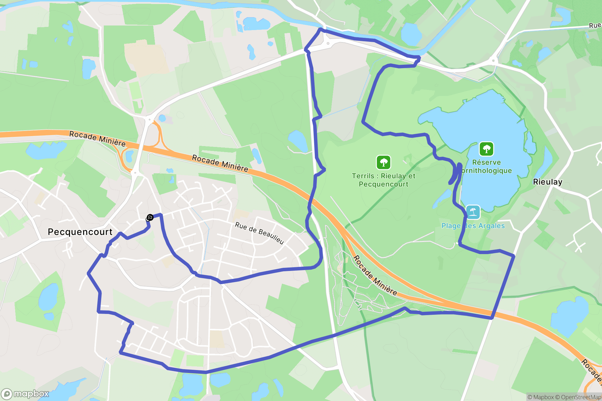 Pecquencourt : carte du parcours de randonnée - France