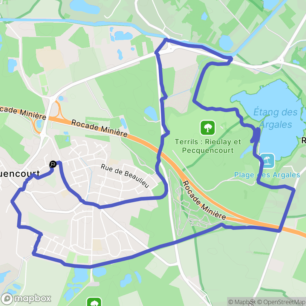 Pecquencourt : carte du parcours de randonnée - France