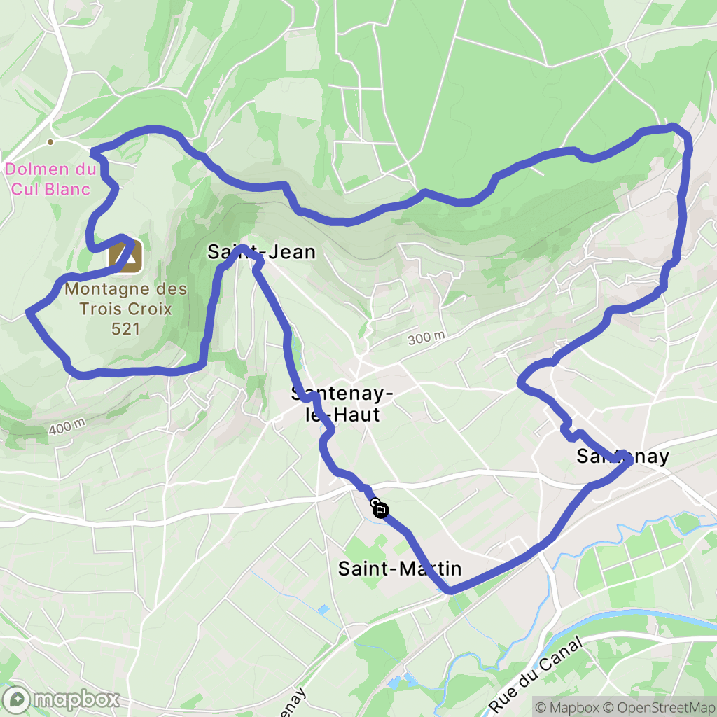 Santenay : carte du parcours de randonnée - France