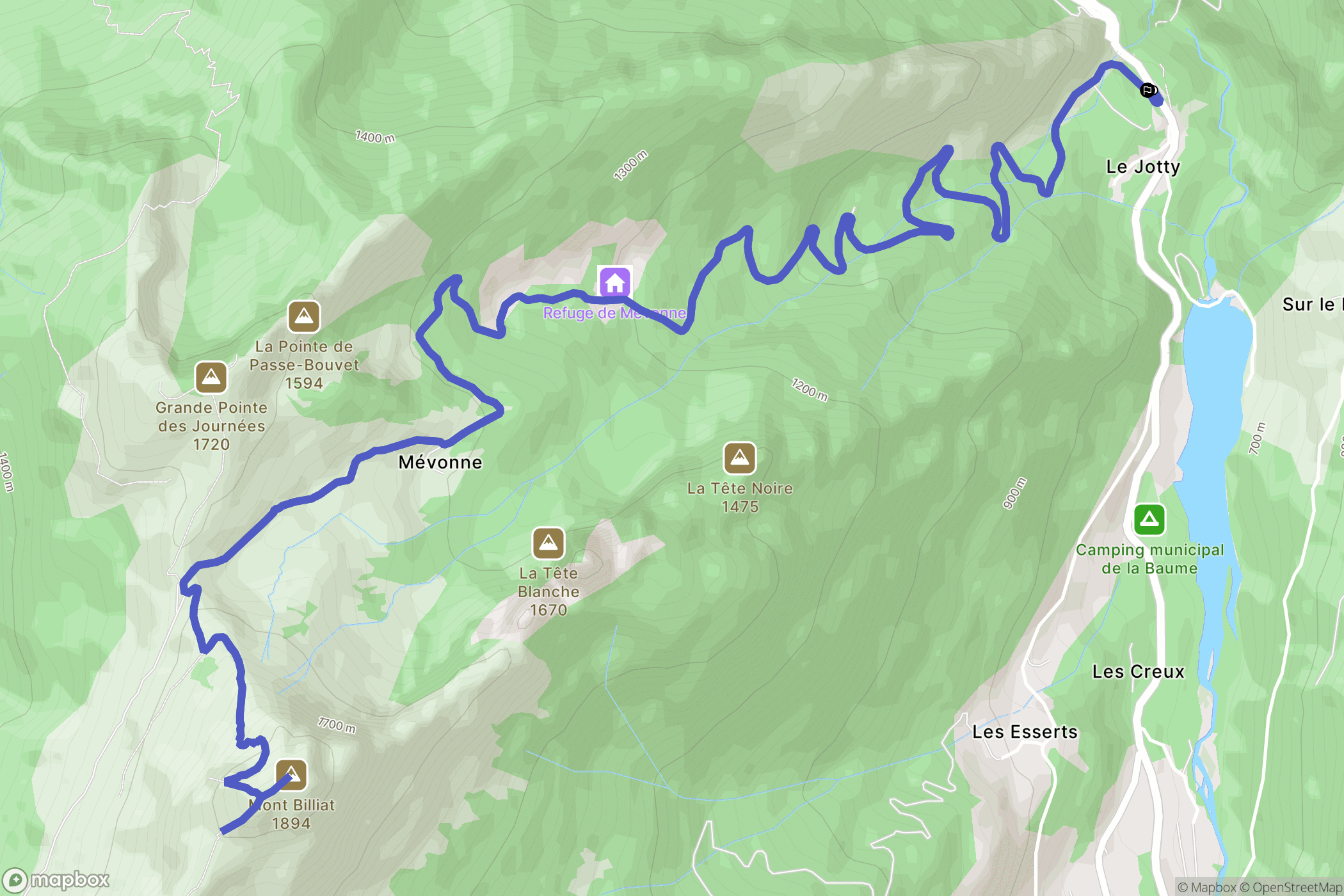 La Vernaz : carte du parcours de randonnée - France