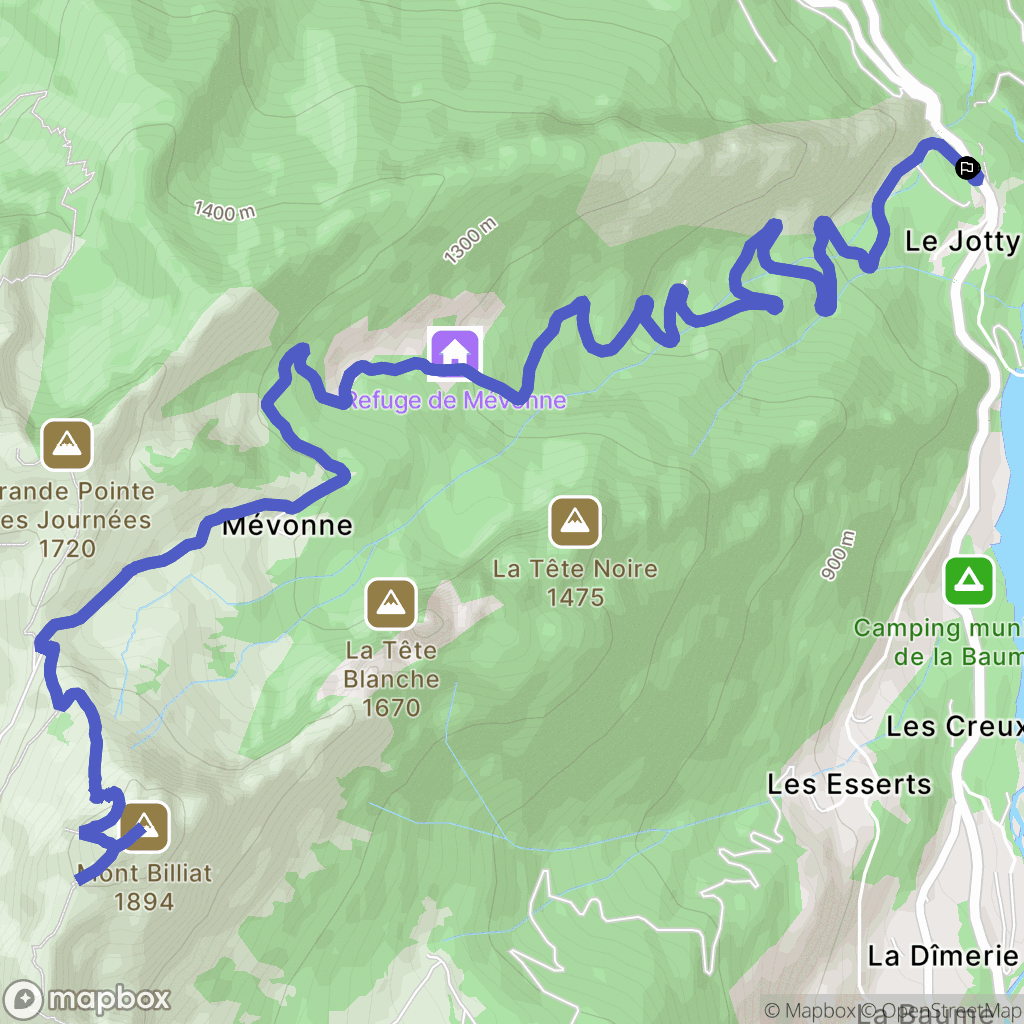 La Vernaz : carte du parcours de randonnée - France