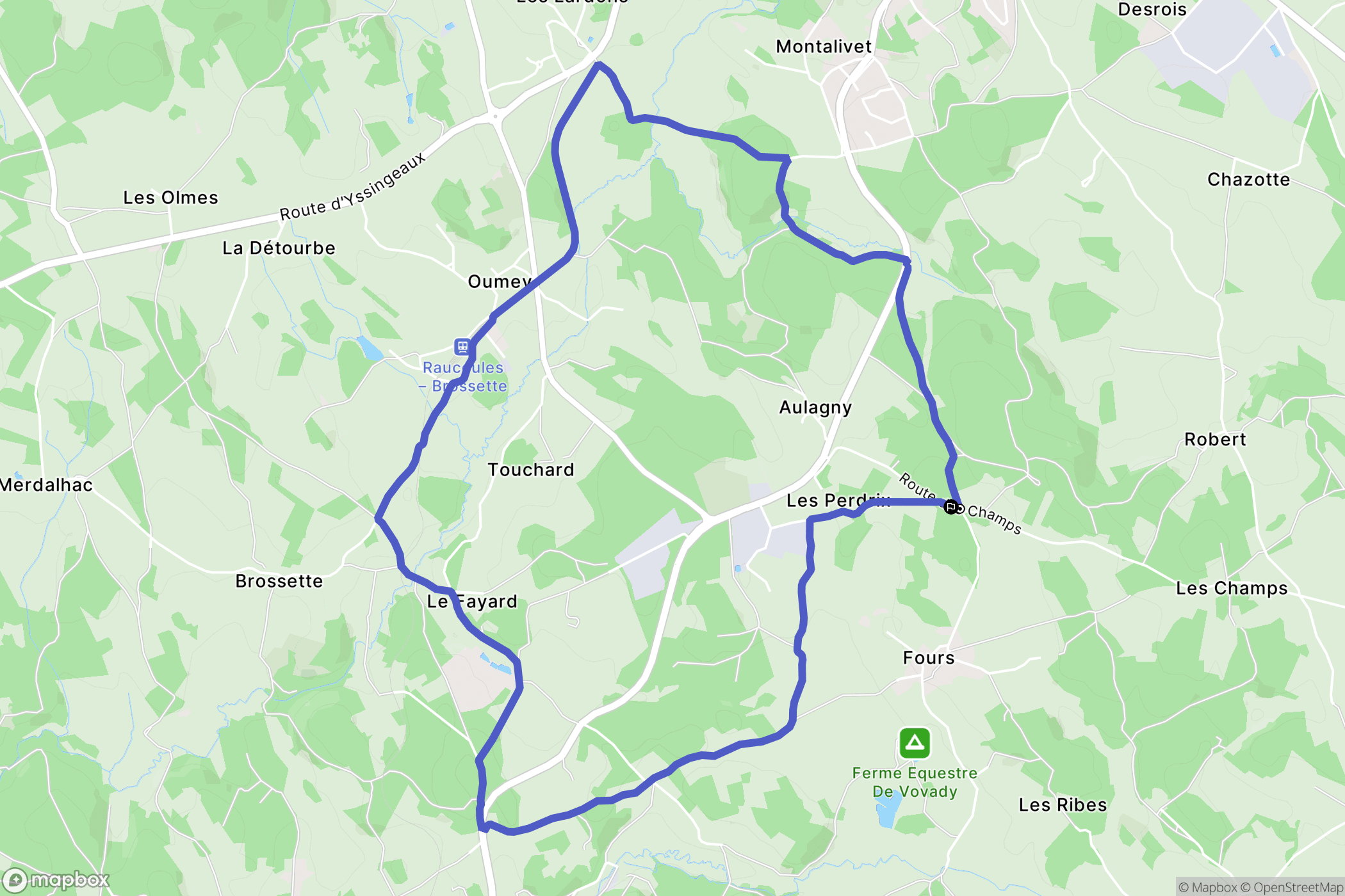 Montregard : carte du parcours de randonnée - France
