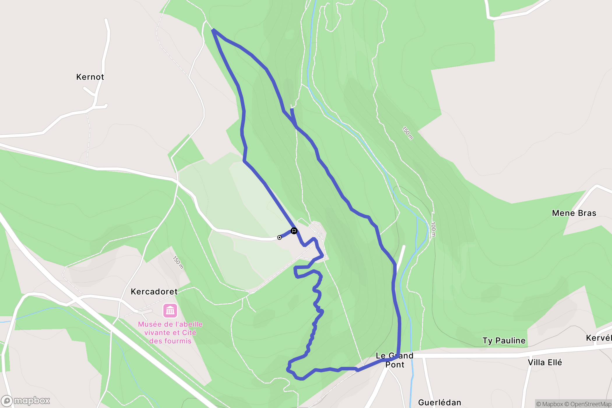 Le Faouët : carte du parcours de randonnée - France