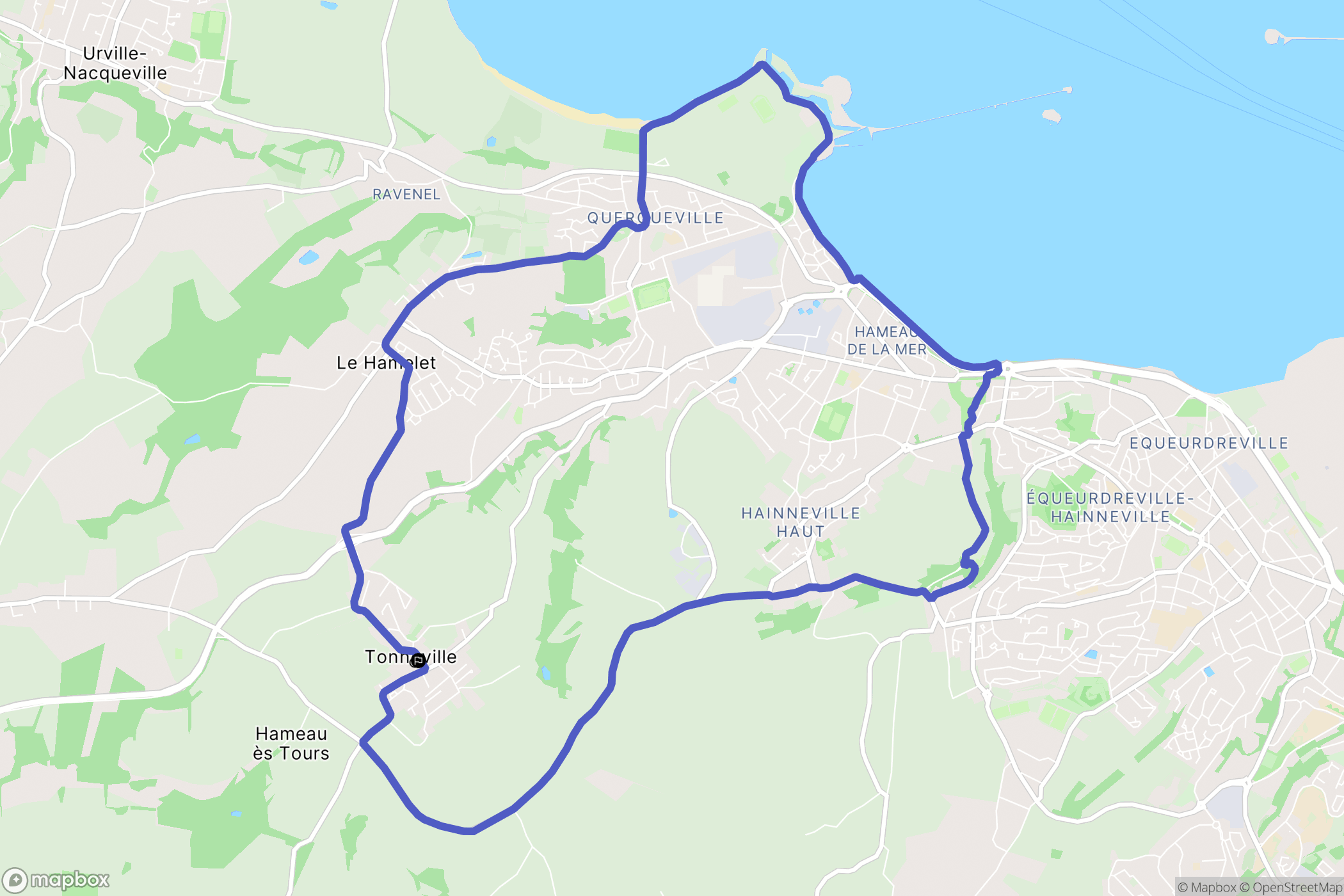 La Hague : carte du parcours de randonnée - France