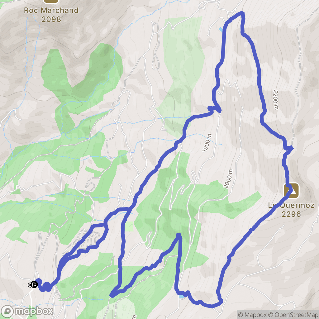 La Léchère : carte du parcours de randonnée - France