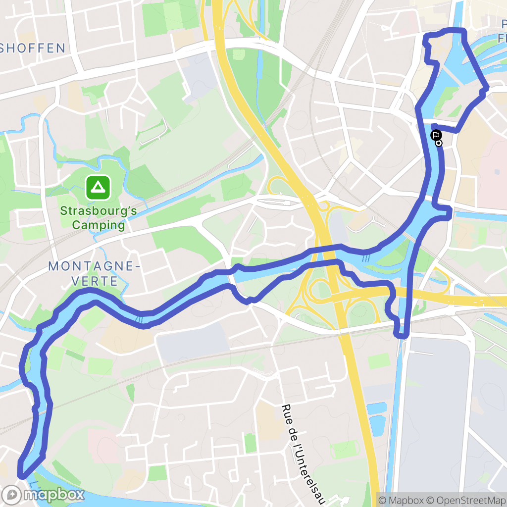 Strasbourg : carte du parcours de randonnée - France