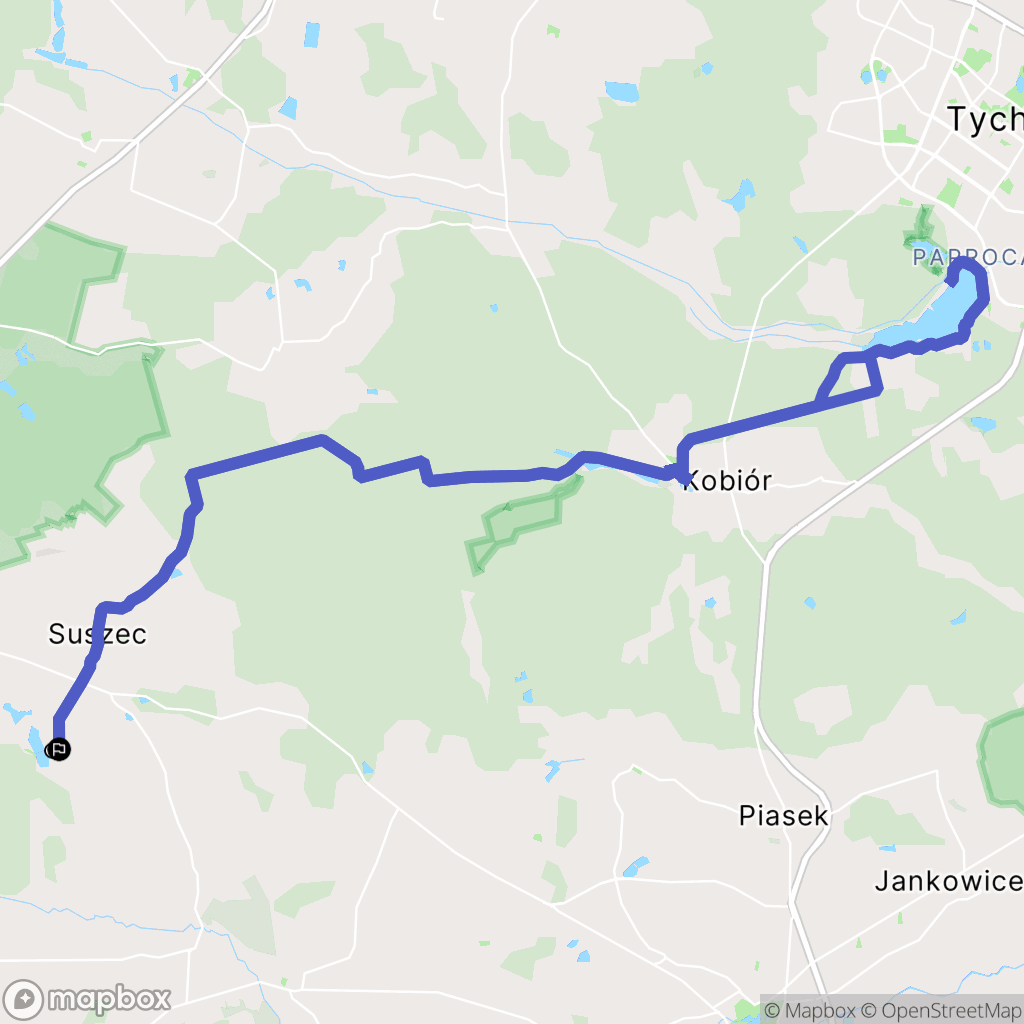 Suszec: mapa trasy - Poland