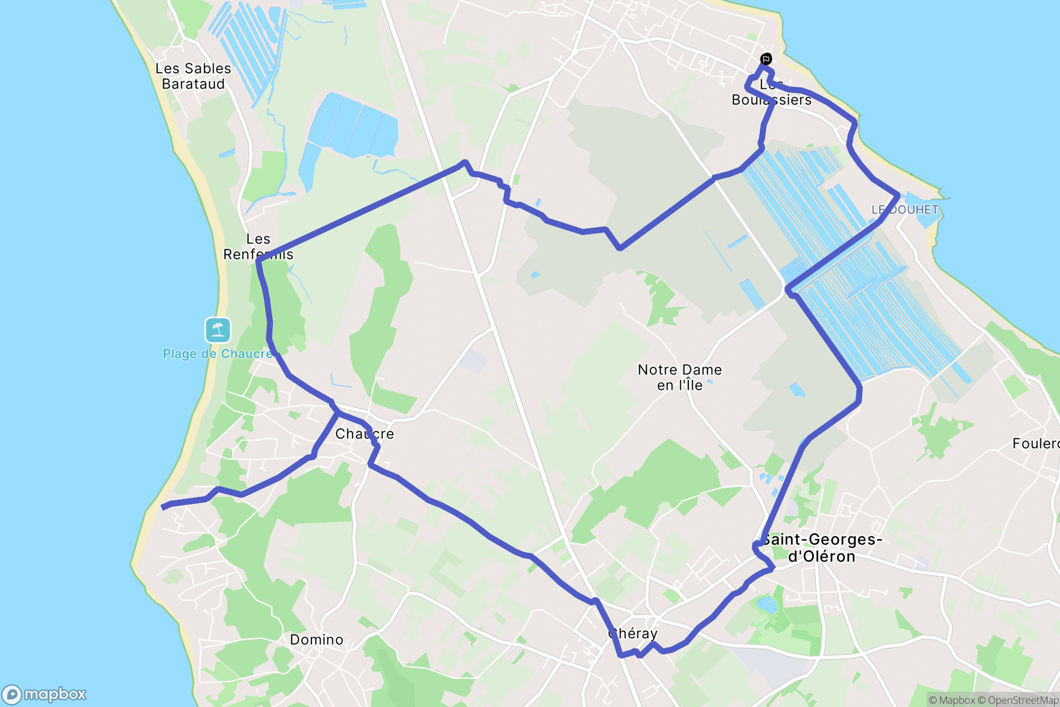 La Brée-les-Bains : carte du parcours de randonnée - France